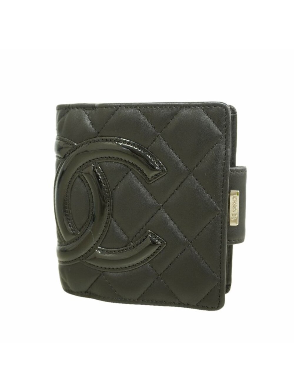 Chanel Wallet Cambon Lambskin Black Silver